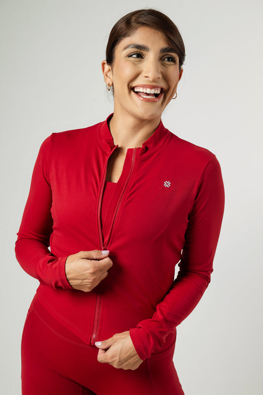 RED - Zip Up Sueter