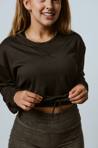 LOUNGE - Black Crop Pullover